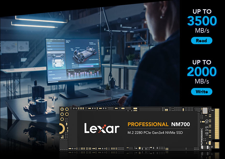 Lexar Professional NM700 M.2 2280 256GB PCIe Gen3 x4 NVMe 3D TLC 